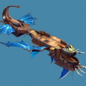 Fantasy Flying Ship 3d model