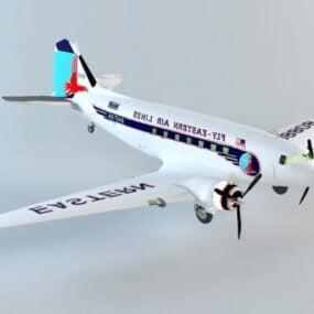 Dc-3 3D model letadla