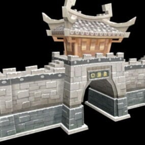 고대 도시 문 만화 3d 모델