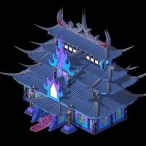 Kinesiska palatset forntida arkitektur 3d-modell