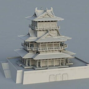 مدل سه بعدی ساختمان سنتی چینی