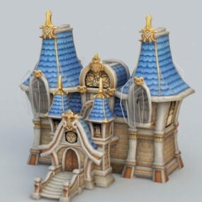 3д модель средневекового усадебного дома мультфильма