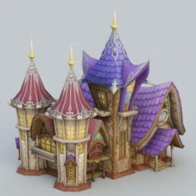 Kreslený 3D model budovy kostela
