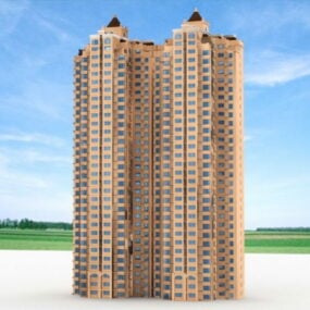 3д модель жилого дома Tower Block