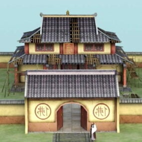 Gamla asiatiska tempel 3d-modell