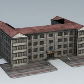 3д модель здания старой школы