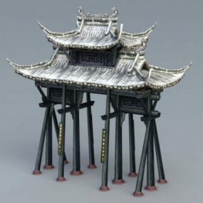 Model 3D starożytnej bramy Paifang