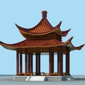 Lowpoly Model 3d Paviliun Taman Cina
