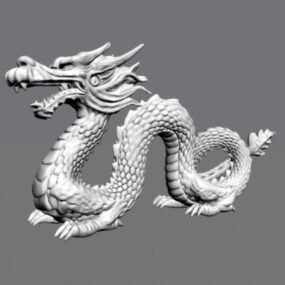 Kiinalainen lohikäärmeveistos 3d-malli