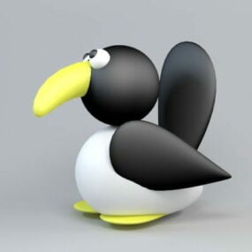 Model 3D ptaka z kreskówek