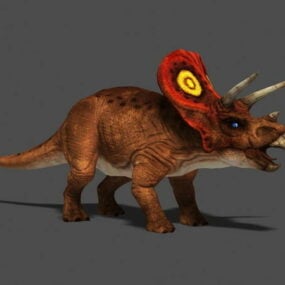 Modello 3d dell'impianto di perforazione dei dinosauri triceratopo