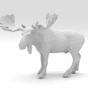 Modello 3d Bull Moose Low Poly
