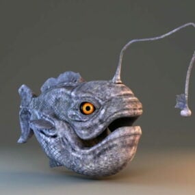 낚시꾼 물고기 장비 3d 모델