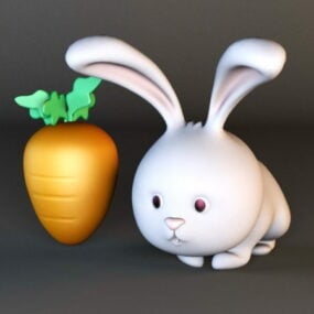 3д модель кролика и морковки