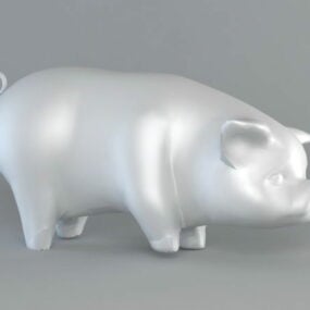 猪雕像3d模型