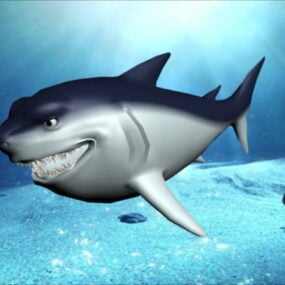 행복한 상어 만화 3d 모델