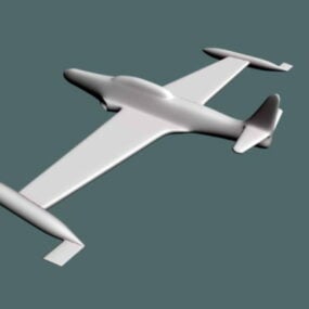 דגם 3D צעצוע מטוס עץ מצויר