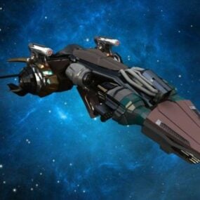 Modelo 3d de nave estelar de ficção científica