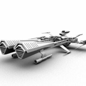 Modelo 3d de lutador espacial de ficção científica