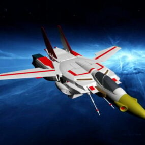 3д модель научно-фантастического космического корабля-истребителя