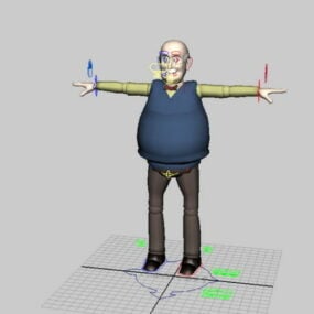 面白い老人リグ3Dモデル