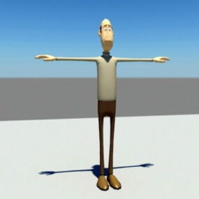 Model 3D starego człowieka z kreskówek