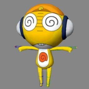 Gelbes Cartoon-Charakter-Rig-3D-Modell