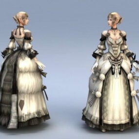 Keskiaikainen Noble Lady 3D-malli