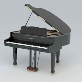 Piano à queue noir modèle 3D