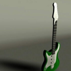 Electric Guitar Instrument Red Yellow Body 3d model