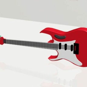Modelo 3d de guitarra roja