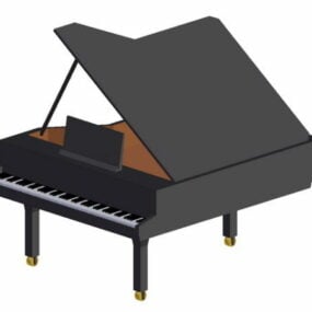 Modello 3d del pianoforte a coda