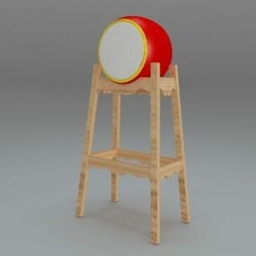 Modelo 3d de tambor de instrumentos musicais chineses