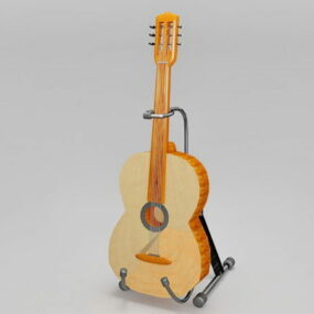 Modelo 3d de guitarra no suporte
