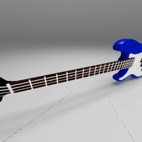 蓝色爵士低音吉他3d模型
