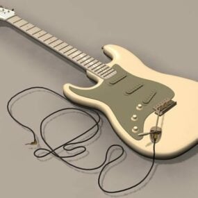 דגם גיטרה חשמלית וינטג' תלת מימדית
