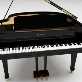 โมเดล 3 มิติแกรนด์เปียโนสีดำ