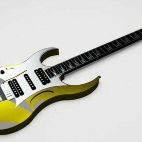 Mô hình 3d Guitar điện màu vàng