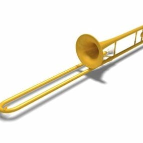 Mô hình nhạc cụ trombone 3d