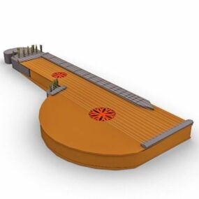 Modelo 3d de instrumento de cítara