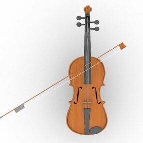弓付きバイオリン3Dモデル