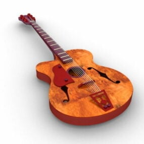 3D-Modell einer Vintage-Akustikgitarre