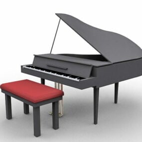 Fortepian z ławką Model 3D