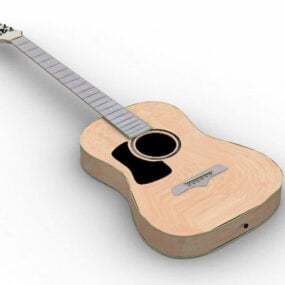 گیتار باس سیاه سفید مدل سه بعدی