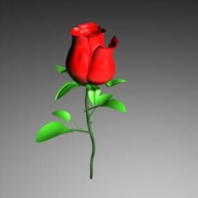 Red Roses Flower 3d model