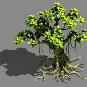 نموذج شجرة الكرتون الكبيرة ثلاثي الأبعاد
