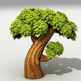 Árbol de dibujos animados modelo 3d