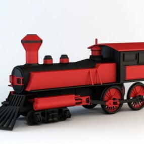 Model 3D pociągu parowego z kreskówek