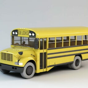Modelo 3D de ônibus escolar norte-americano