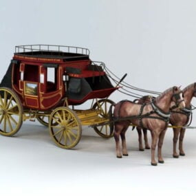 Τρισδιάστατο μοντέλο άμαξας με άλογο